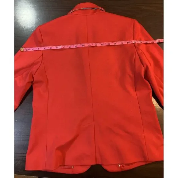 Gap Academy Blazer Womens 8 Red Gray Stripes Collegiate Academia Retro Preppy - Picture 15 of 16